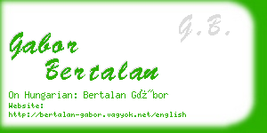 gabor bertalan business card